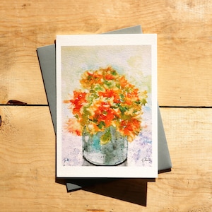 Doppelte Narzissen Karte, Gelbe Narzissen Aquarell Notiz Karte, Gelbe Blumen Karte, Gelbe Blumen Karte, Frühlings Blumen Karte
