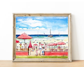 ロイヤルハワイアンホテル | 9 x 12インチ 水彩画のサイン入りプリント