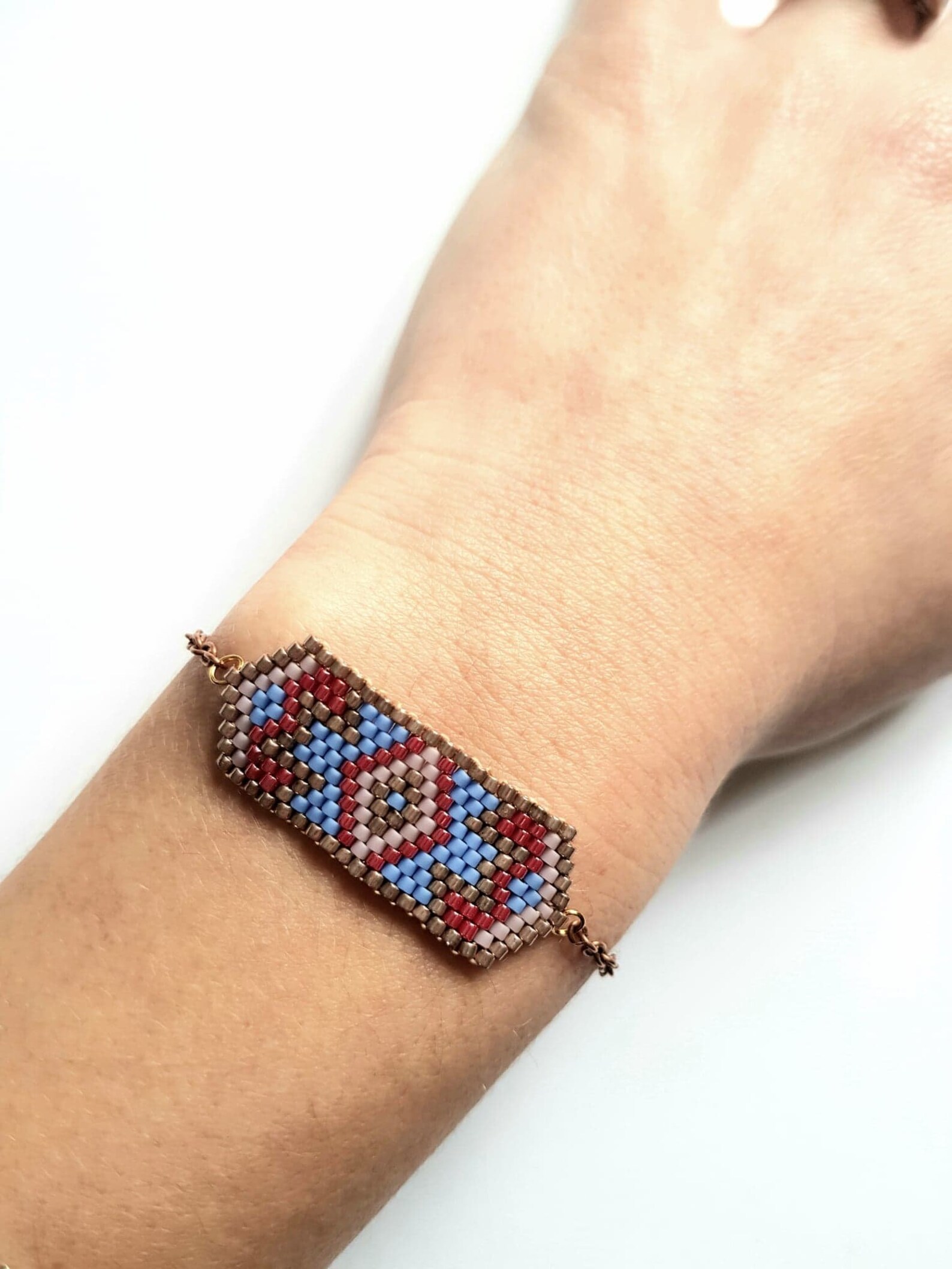 Miyuki peyote woven bead bracelet multicolored central Etsy