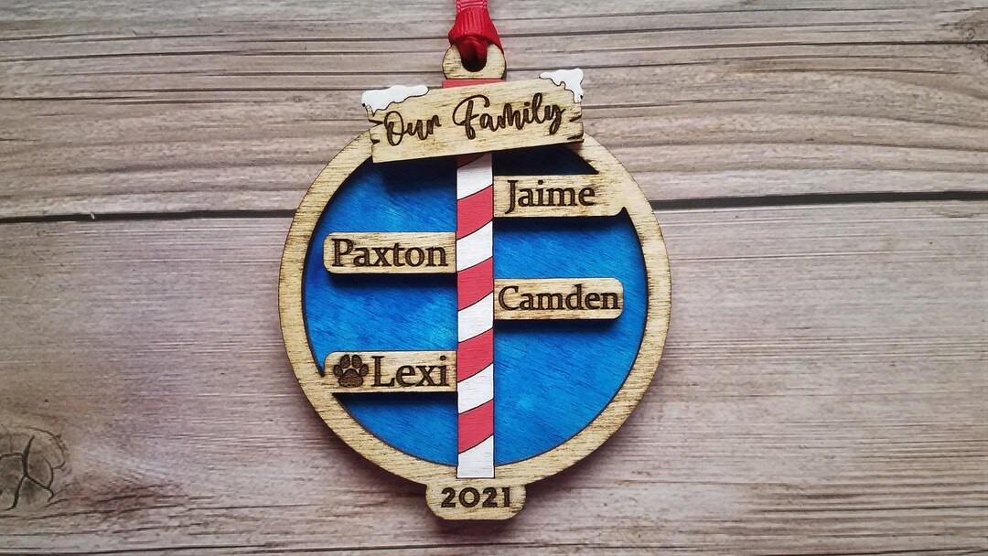 North Pole Personalized Christmas Ornament - Custom Family Name ...