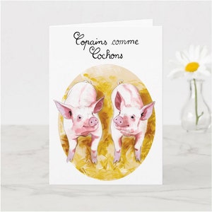 Carte à Imprimer Copains comme Cochons
