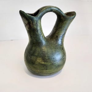 Vintage Studio Pottery, Raku Marriage Pueblo Vase, Unique Wedding Jar Gift , Pottery Vase, Original Artist, Signed by Artist Jeremy Diller
