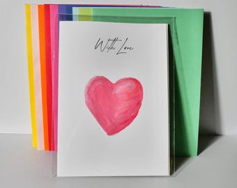 Hand-Painted Greeting Card “With Love”