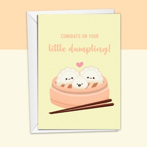 Gefeliciteerd met je kleine knoedel |  Genderneutrale babyshowerkaart | Leuke nieuwe moederkaart |  Grappige kaart voor ouder | Babycadeau