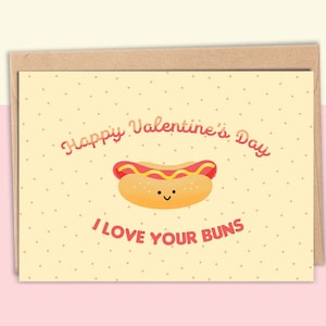 Ich liebe Deine Brötchen | Fröhlichen Valentinstag | Niedliche süße Punny Valentinstag Karte | Freche Karte zum Valentinstag Karte zum Valentinstag für Ihn