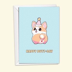 Tarjeta de cumpleaños divertida Tarjeta de cumpleaños divertida de perro Corgi para dueños de perros Tarjeta de cumpleaños divertida para amantes de los perros Tarjeta de cumpleaños atrevida con animales lindos