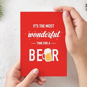 Tarjeta navideña divertida Tarjeta navideña australiana Tarjeta con juego de palabras Tarjeta de felicitación navideña australiana Tarjeta navideña de agradecimiento por la cerveza El momento más maravilloso