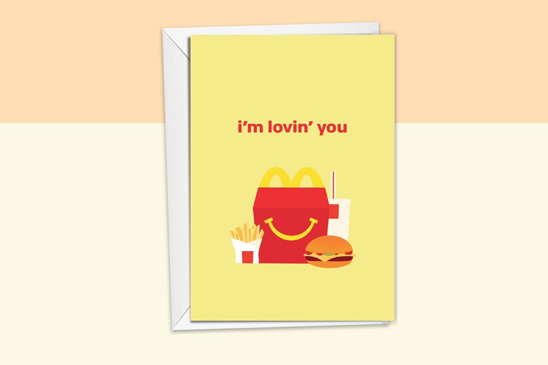 マクドナルド = LOVE 特典 I'm Lovin' You | Fast Food Mcdonalds Themed Card | Funny Love or