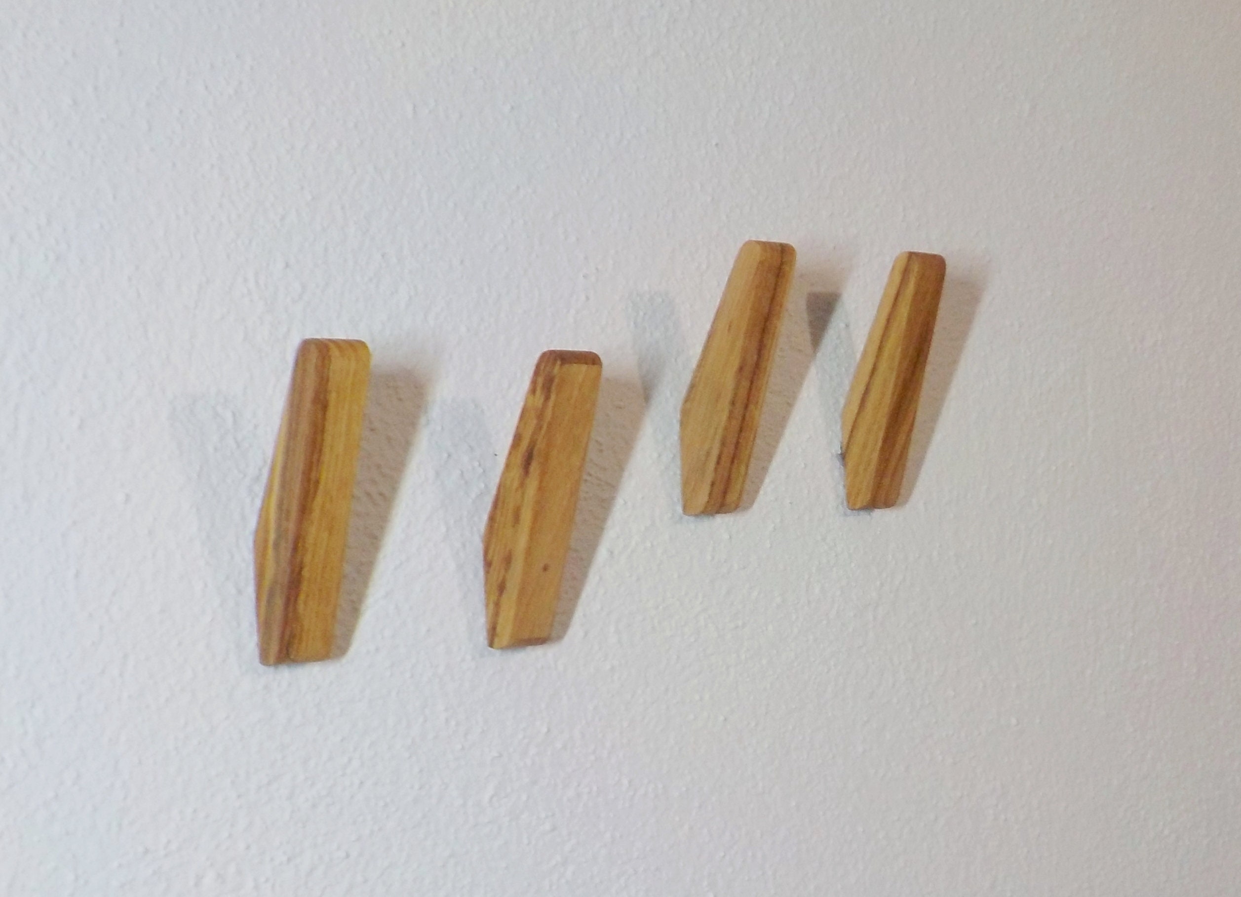 5er Set Wandhaken Aus Eichenholz – Garderobenhaken Vintage-Design, Handgefertigt In Deutschland