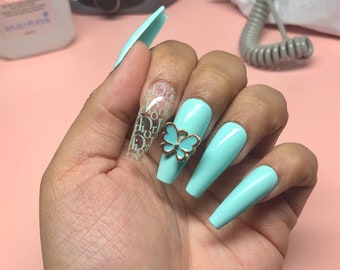 Tiffany Blue Nails Etsy Tiffany Blue Nails Etsy