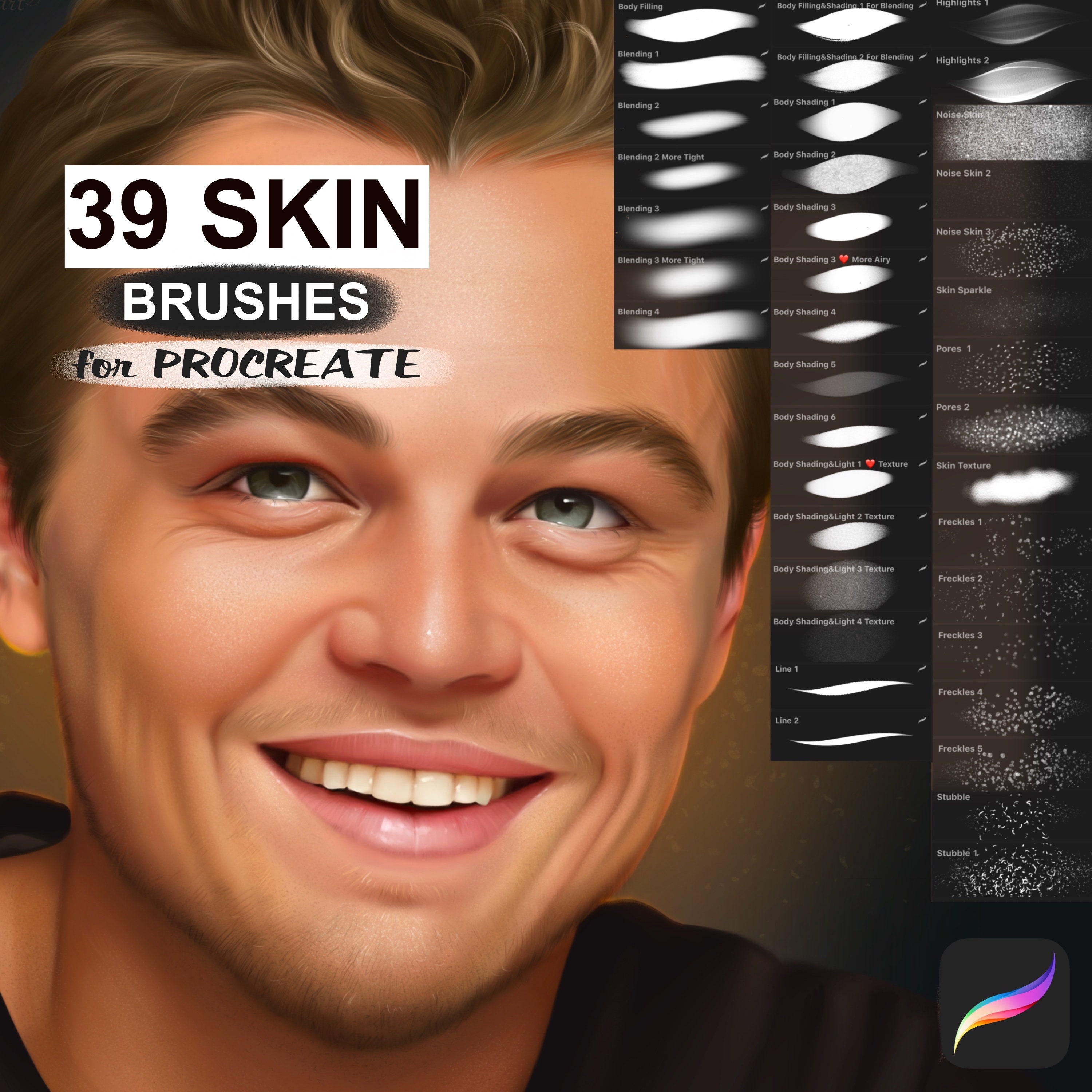 39 Skin Brushes for Procreate digital brushes Procreate Etsy
