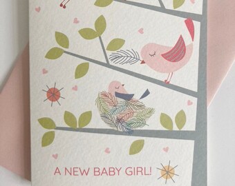 New Baby Girl Greetings Card | New Baby | Baby Greeting Card | Welcome Little one | Handmade