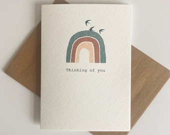 Thinking of you Greetings Card | Sending Love & Thoughts | Sympathy Greeting Card | Condolences | Heartfelt wishes | Handmade