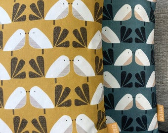 NESTING BIRDS Cushion-with a feather filled inner pad.  100% Cotton Panama - 45cm X 45cm. Premium quality. Modern- Scandi- Bird print