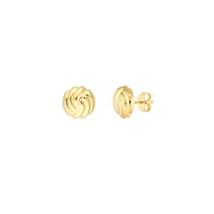 14k Gold Knot Earrings, Love Knot Stud Earrings, Chunky Gold Twist Studs, Gift for Her, Minimalist Jewelry