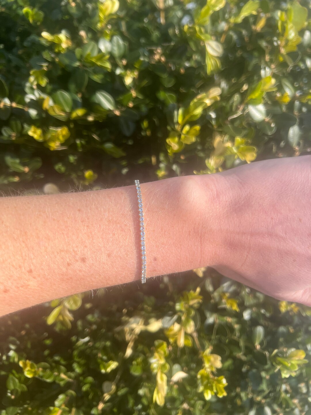 Aquamarine Tennis Bracelet Gold 14K Natural Aquamarine Etsy Hong Kong