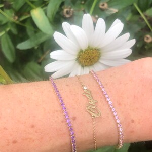 Amethyst Tennis Bracelet Gold - Genuine Amethyst Bracelet | Purple Amethyst Bracelet, Gemstone Tennis Bracelet, February Birthstone Bracelet