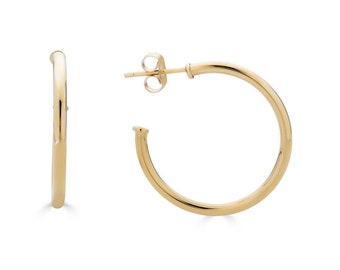 20MM Hoop Earrings | Thin Gold Hoops | Real Gold Hoops | Gold Hoop Earrings Small | 20mm Hoop Earrings | Thin Small Gold Hoop Earrings