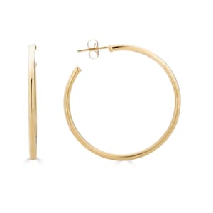 45mm hoop earrings | large thin gold hoop earrings | large gold hoops | earrings | 2mm hoops | pure gold | the best hoops | everyday earring