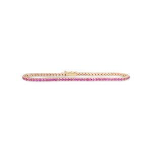 14K Gold Hot Pink Sapphire Tennis Bracelet