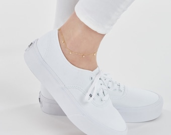 Gold Ankle Bracelet - Solid Gold Anklet | 14K Gold Anklet, Ankle Bracelets for Women, Dainty Anklet, Beach Anklet - Yellow Gold Anklet