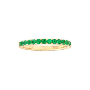 Birthstone Ring • Dainty Gold Stacking Band • 14k Solid Gold Ring • Custom Birthstone Jewelry • Gift for Her
