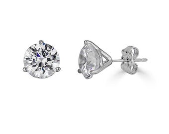 Lab Grown Diamond Stud Earrings - 14K Gold Diamond Studs | DEF Color | 2 Carat Diamond Studs, 3 Carat Diamond Studs, 4 Carat Diamond Studs