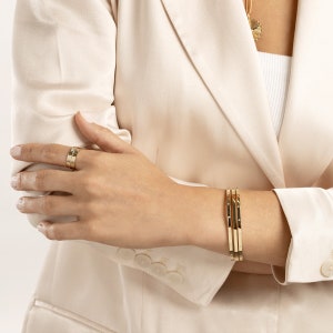Wide Gold Band - Thick Gold Band | 4mm Gold Band | Minimal Gold Ring | Cigar Band | Plain Gold Wedding Band | Best Selling Ring, Yellow Gold