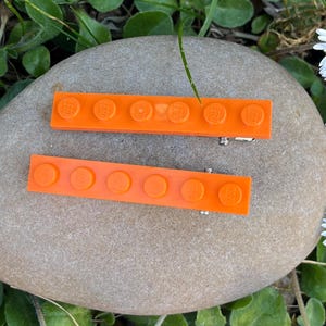 Hair clips, made with LEGO. Variety of colours. Back to school gift. Lego. AFOL. Orange