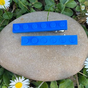 Hair clips, made with LEGO. Variety of colours. Back to school gift. Lego. AFOL. Blue