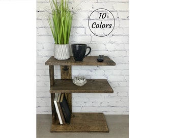 Wooden Side Table Book Shelf Nightstand Bedside Table Living Room Bedroom Furniture