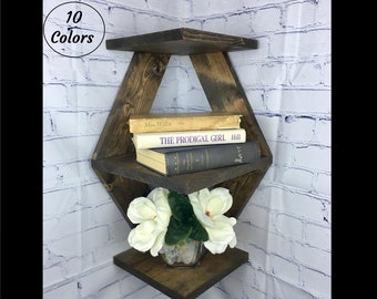 Triangle Corner Hanging Shelf: Sturdy Wood Zen Decor