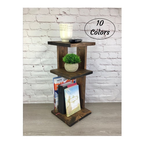 Small Wooden Side Table With Storage Shelf Classic Simplistic - Etsy