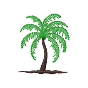 Mini Palm Tree Machine Embroidery Design: Tropical Pattern (Digital Files)