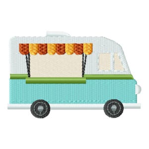 Food Truck Machine Embroidery Design: Mobile Trailer Fill Stitch