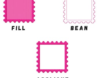 Quadrat Post Stempel Rahmen Stickdatei Design | Applizieren, Füllen und Bohne | 21 cm