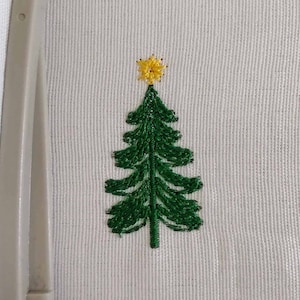 Christmas Tree Machine Embroidery Design: Pine Outline, Low Stitch Count