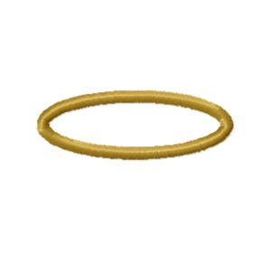 Puede incluir: Un diseño de bordado simple de halo de ángel dorado. Este diseño está disponible en varios tamaños y formatos.