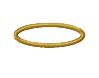 Angel Halo Machine Embroidery Design: 0.5in - 4in