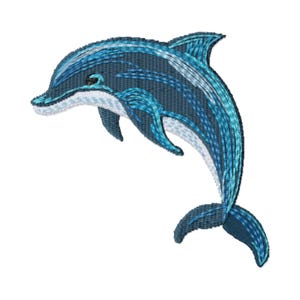 Dolphin Machine Embroidery Design: Fill and Satin Applique