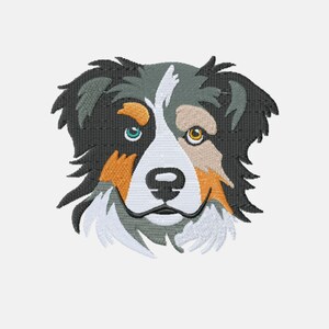 australian shepherd fill stitch machine embroidery design