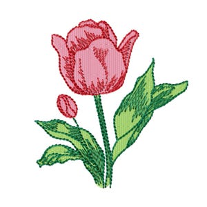 Tulip Machine Embroidery Design, Fill, Knockdown and Applique: Multiple Sizes