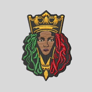 African Queen Embroidery Design, 4 Sizes, Fill Stitch