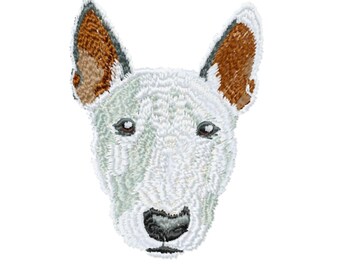 Bull Terrier Dog Machine Embroidery Design: Applique & Fill Stitch
