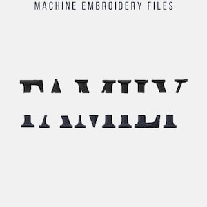 Maskinbroderimönster med delade ord för familjer, lägg till namn, flera storlekar och filtyper.