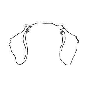 Dachshund dog ears outline machine embroidery design, dog sketch embroidery patterns, simple embroidery files, beginner embroidery