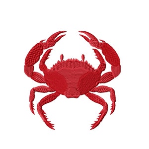 Crab Embroidery Design for Machine, Fill Stitch, 2.5in - 5in