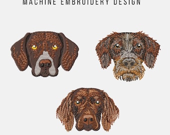 Bunter deutscher Pointer Hundegesicht, Maschinenstickerei (Download)