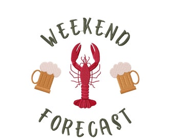 Crawfish Weekend Machine Embroidery Design: Cajun Saying