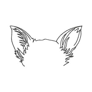 Chihuahua dog ears outline machine embroidery design, dog sketch embroidery patterns, simple embroidery files, beginner embroidery